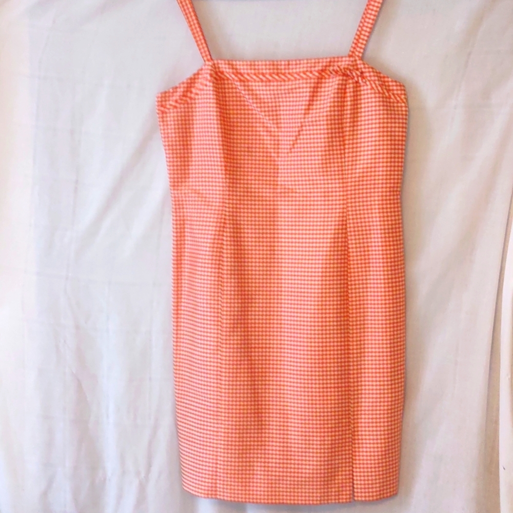 LOFT, Silk Midi Dress, Checkered, Sz 12, NWOT